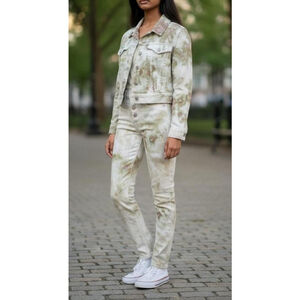 XS Hand-Dyed 2-Piece Denim Set, Levi's Jacket and Madewell Skinny Jeans